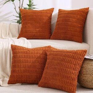 All Smiles Terracotta Orange Throw Pillows